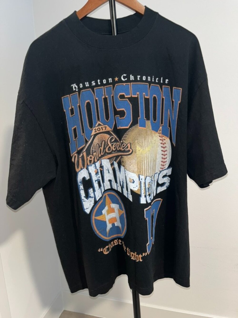 Houston Astros 2017 World Series Champions Black XL Heavyweight Cotton T-Shirt